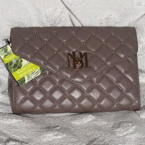 Badgley Mischka Quilted Vegan Crossbody- Taupe